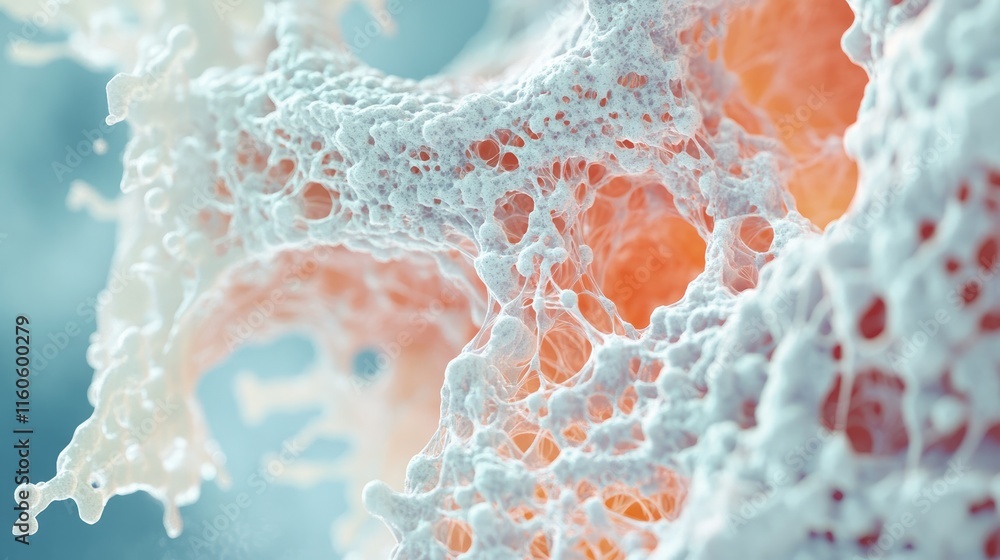 Aufkleber detailed 3d rendering of a human cell under a microscope, showing cellular structures, ideal for res