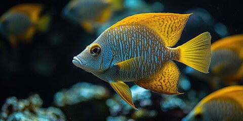Naklejka premium Close-up of a fish swimming in an aquarium