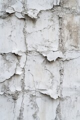 Fototapeta premium A close-up shot of a worn-out white wall with visible cracks