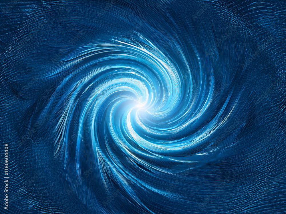 Aufkleber A mesmerizing swirling vortex of vibrant blue light, radiating energy and luminescence from its core.  The intricate patterns suggest a cosmic or digital phenomenon.