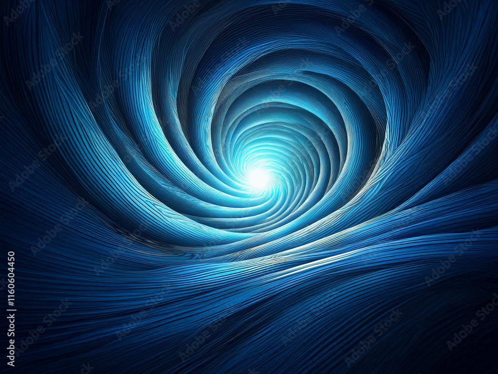 Aufkleber A mesmerizing spiral of deep blues and bright light, evoking a sense of depth and wonder.  The swirling, flowing lines create a hypnotic effect.