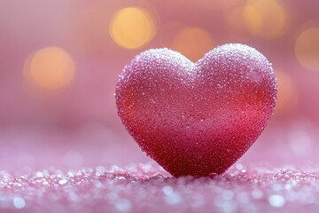 Obraz premium A heart-shaped object sits atop snow-covered ground, perfect for winter scenes and romantic occasions