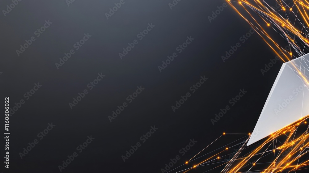Aufkleber abstract digital background with glowing lines and geometric shapes.