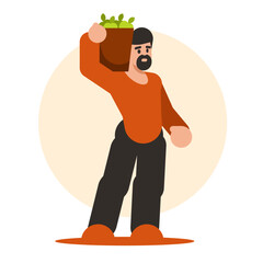 gardener with a basket