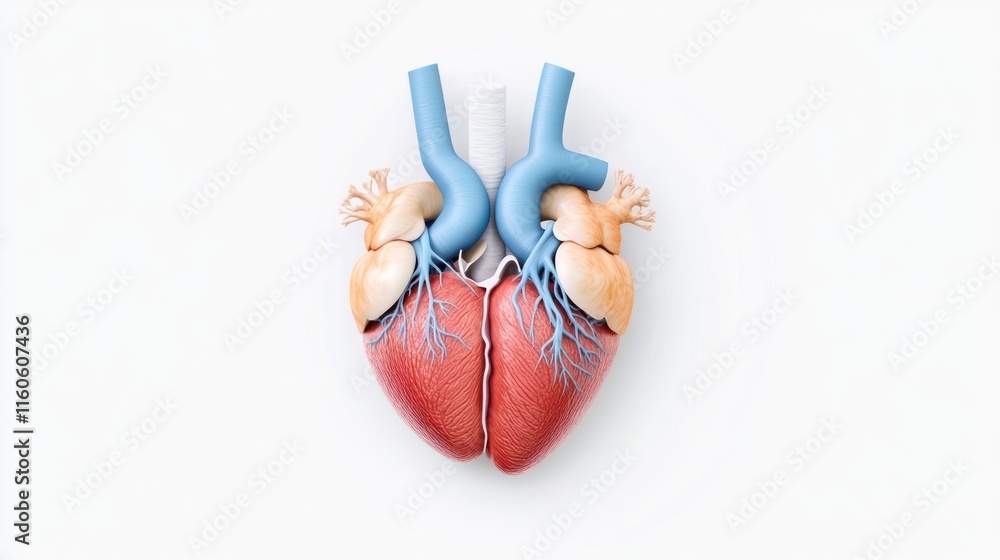 Aufkleber anatomical model of a human heart showing structure and function.