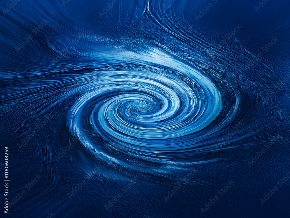 Poster a mesmerizing abstract swirl of deep blues, evoking a sense of depth and movement. the shades vary f