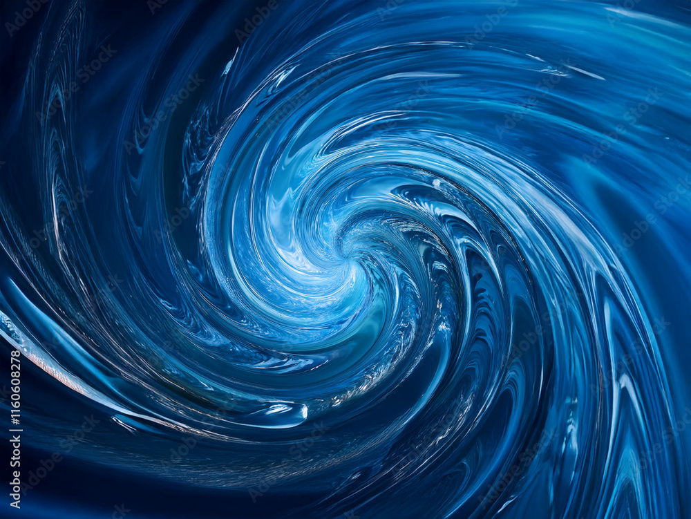 Aufkleber a mesmerizing swirl of deep blues, creating a hypnotic vortex effect. the shades vary from dark to l
