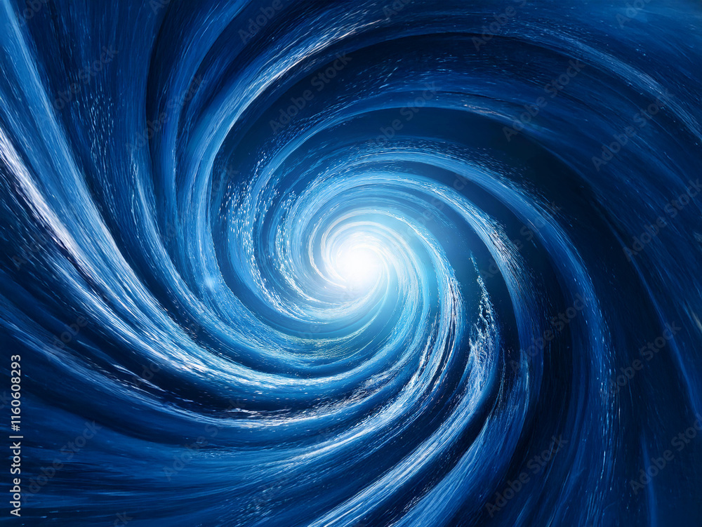 Aufkleber A mesmerizing whirlpool of deep blue, swirling towards a central, bright light.  The intense color and dynamic movement create a sense of depth and wonder.
