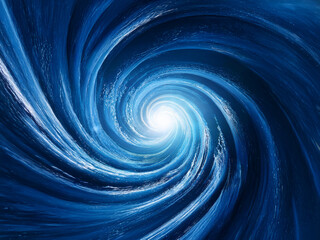 A mesmerizing whirlpool of deep blue, swirling towards a central, bright light.  The intense color and dynamic movement create a sense of depth and wonder.