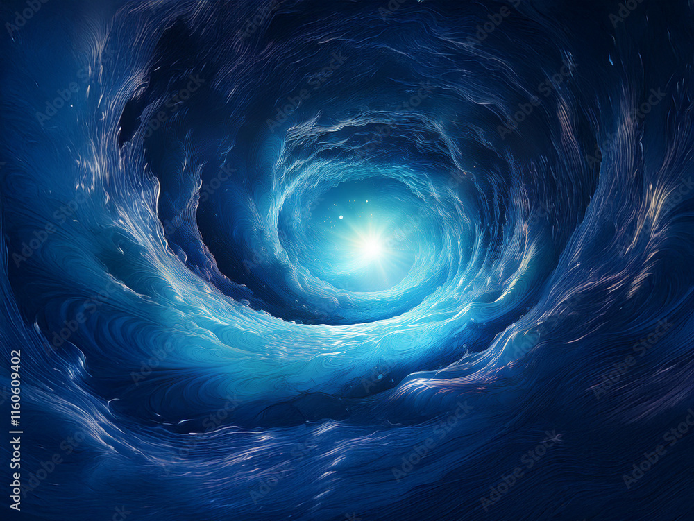 Aufkleber A swirling vortex of deep blue, luminous at its core, evokes a sense of mystery and the unknown.  The texture is like cosmic clouds, creating a hypnotic, ethereal effect.