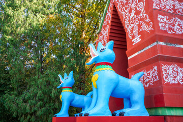 Jingzhen Octagonal Pavilion Sculpture in Dai Scenic Area of China Ethnic Museum
