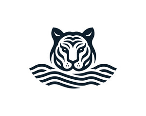 Tiger head, tiger face, logo design vector template. Black and white tiger logo vector illustration.