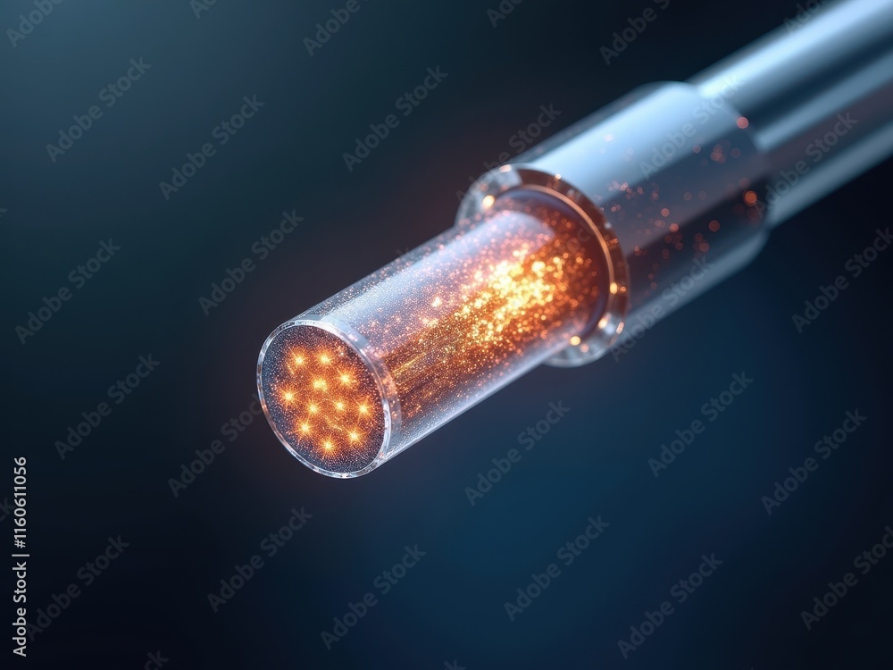 Poster closeup view of a graphene cable revealing intricate details and luminescence clearly showcasing its