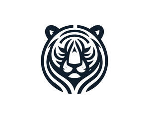 Tiger head, tiger face, logo design vector template. Black and white tiger logo vector illustration.