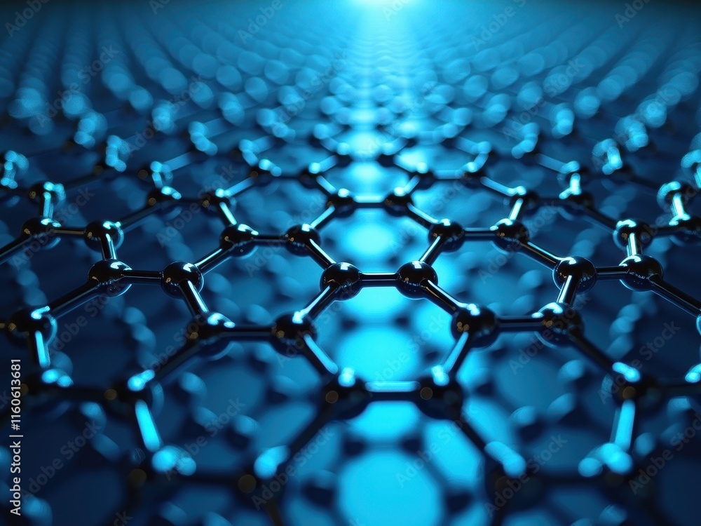Aufkleber innovative representation of graphene structure showcasing hexagonal lattice arrangement and molecul