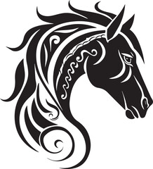 Obraz premium Tribal Horse Logo, Horse Tattoo, Horse Head Design