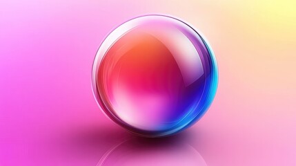 Colorful Abstract Sphere with Soft Glow on a Gradient Background