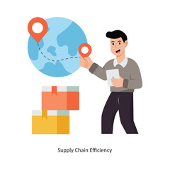 Supply Chain Efficiency concept vector illustration. Supply Chain isolated On white Background.                