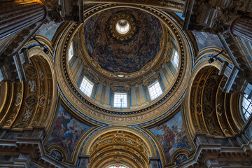 Fototapeta premium Interior view of the dome in Sant’Agnese in Agone on Piazza Navona