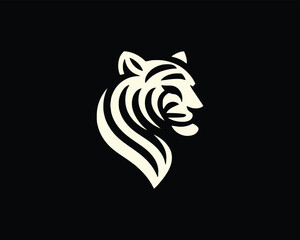 Tiger head, tiger face, logo design vector template. Black and white tiger logo vector illustration.