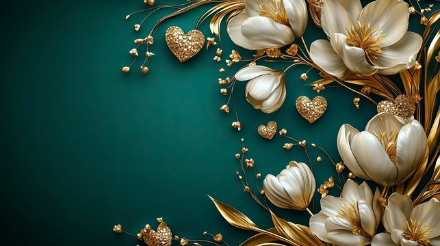 Romantic valentine day floral heart design