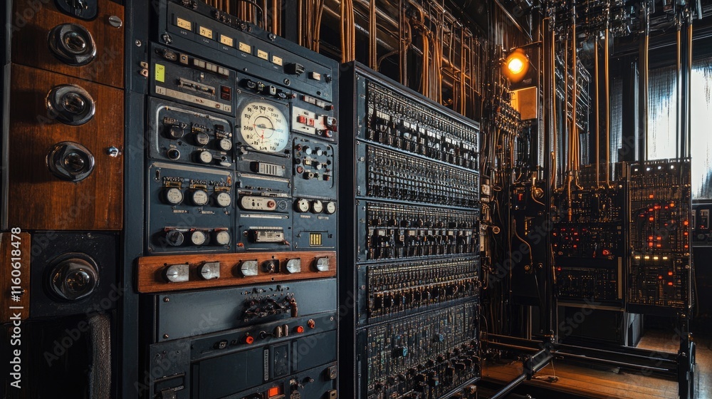 Aufkleber switchboard equipment with control panels, wires, and switches for enterprise-level automation, ensu