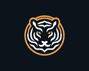 Tiger head, tiger face, logo design vector template.