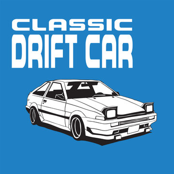 classic drift car vector illustration