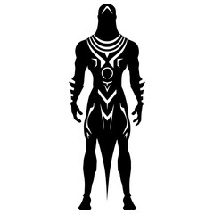 Fototapeta premium Tribal Human Design, Tribal Human Silhouette, Vector