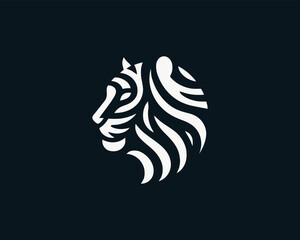 Tiger head, tiger face, logo design vector template. Black and white tiger logo vector illustration.