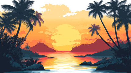 Tropical_Beach_Sunset_Illustration_with_Palm_Trees_and_Ocean_View