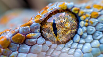 Fototapeta premium Extreme Close-Up of a Snake Eye with Intricate Patterns and Details
