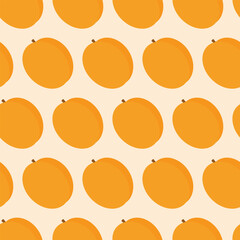 Sunny Apricots Minimalist Seamless pattern in trendy soft yellow. Fruits Background texture concept