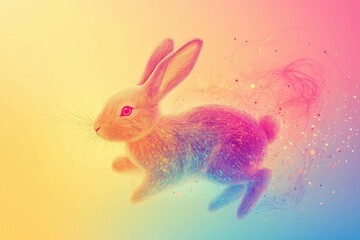 Obraz premium Schwebendes Osterei in kreativer Lichtgestaltung