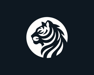 Tiger head, tiger face, logo design vector template. Black and white tiger logo vector illustration.