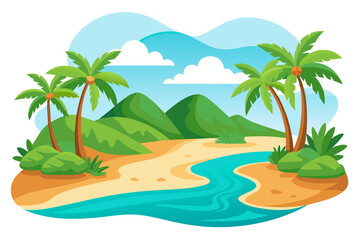 Obraz premium tropical island with palm trees