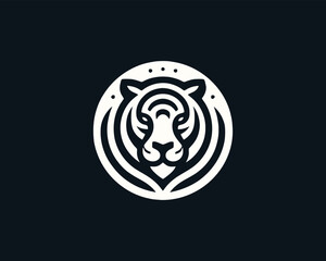 Tiger head, tiger face, logo design vector template. Black and white tiger logo vector illustration.