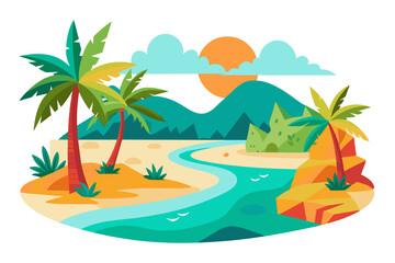 beach with palm trees