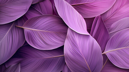 Elegant Purple Tropical Leaves Background with Copy Space