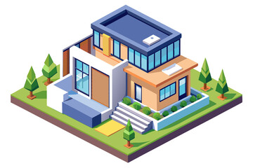 isometric view of a modern building