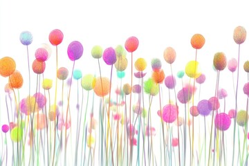 A picturesque scene with various colorful flowers growing in a lush green field