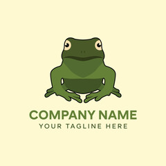 cartoon frog logo design template