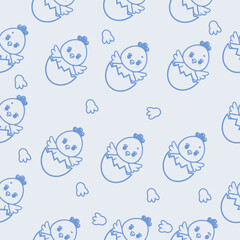 seamless baby pattern of cute easter characters for different kind of design
