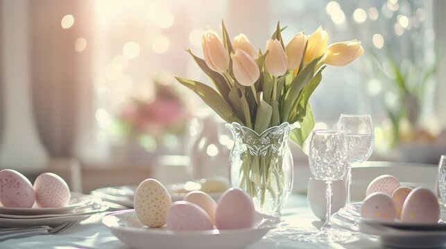 Ostereier mit Blumenelementen