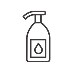 Lotion Icon Depicting a Skincare Product Bottle in Black and White