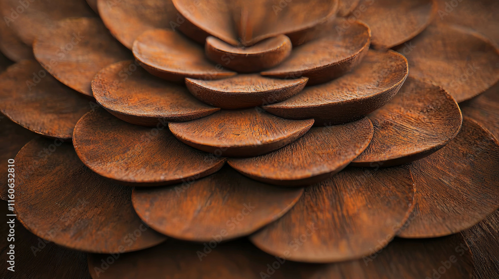 Poster ultra close macro of pine cone showcasing intricate natural textures and patterns