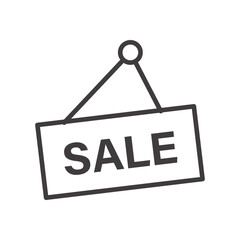 Sale Icon Depicting a Discount Tag in Black and White