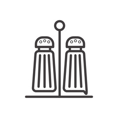 Minimalistic Line Drawing of Salt and Pepper Shakers for Kitchen and Cooking Design