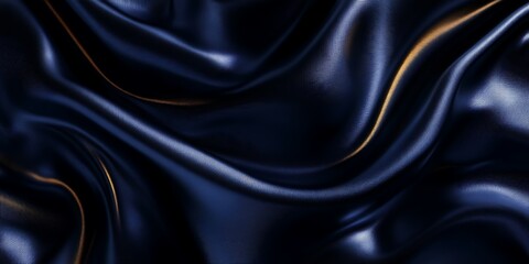 Fototapeta premium Abstract dark blue and gold silk fabric texture. (1)