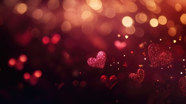 A collection of abstract hearts with blurred edges